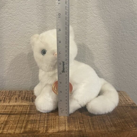 Vintage Soft Classics White Cat Kitten Plush Toys R Us 1995 Blue Eyes 10” Toy - Picture 3 of 10